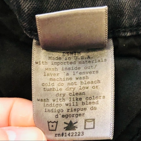 MCGUIRE Vintage Slim High Rise Destroyed Blown Out Knee Jeans Black 27 goth - Picture 13 of 15